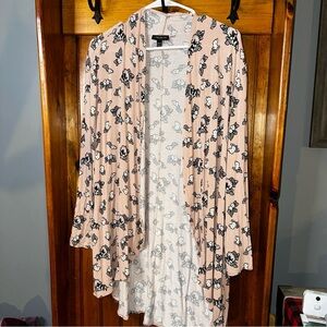 Lane Bryant Pink Floral‎ Cardigan